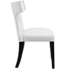 Modway - Curve Vinyle Chaise à manger Ensemble de 2 - Blanc-Moulures cloutées à clous