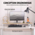 MotionGrey - Rehausseur de moniteur - Étagère ergonomique de 39,4 po pour ordinateur portable et bureau - Brun-5