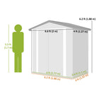 Outsunny - Abri de jardin extérieur 6,5 pi x 4 pi, argent-blanc-Les larges portes doubles à tirer assurent un accès facile à votre équipement encombrant 
