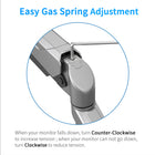 ShoppingAll - Support de moniteur à ressort à gaz simple avec bras pivotant - argent-8