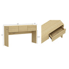 Manhattan Comfort - Console moderne Linda à 3 tiroirs - Chêne naturel-Façade élégante et sans quincaillerie pour un aspect moderne et homogène