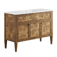 Modway - Elysian 48" Vanité de salle de bain à un seul lavabo - Brun blanc-Vanité de salle de bain moderne