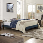 Modway - Loryn Tissu Cadre de lit queen avec pieds ronds et écartés, Azure-Rembourré en polyester