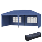 Outsunny - Tente auvent d'extérieur pliante 10 pi l x 20 pi L avec sac de transport - Bleu-Ce chapiteau pliant offre une ombre rapide avec une couverture spacieuse de 10 po x 20 po