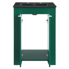Modway - Maybelle 24" Vanette de salle de bain - Vert Noir-Bassin d’évier en céramique