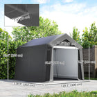 Outsunny - Abri portable 10 pi x 10 pi - gris foncé-Une fenêtre de ventilation assure une circulation d'air optimale  
