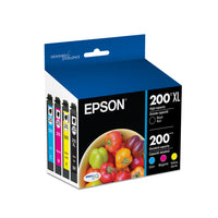 Epson - Cartouches d'encre T200 - Noir grande capacité/Couleur standard CMJ-Le système d’impression Epson est particulièrement conçu pour être utilisé avec les encres d’origine Epson. L’utilisation d’encres non authentiques peut entraîner des dommages qui ne sont pas couverts par la garantie limitée de l’imprimante. 