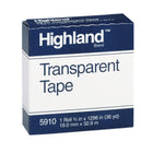 Highland - Ruban transparent, 3/4 po x 1296 po, âme de 1 po, transparent, 12 rouleaux-Chaque rouleau mesure 0,75 po x 1296 po