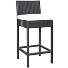 Modway - Convene Terrasse extérieure Tissu Tabouret de bar - Espresso Blanc-Pour divertir ou pour un usage quotidien