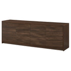 Hudson&Canal - Meuble TV Desmond pour téléviseurs jusqu'à 78" - Chêne foncé-Le dessus a une capacité de poids de 75 lb, les étagères du milieu peuvent supporter 25 lb, les étagères inférieures supportent 50 lb