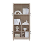 Manhattan Comfort - Jodie 31 po Bibliothèque Mid-Century Moderne - Chêne blanchi - Lot de 3-15,7 po L x 31 po l x 67,6 po H