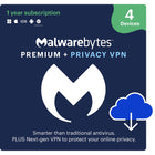 Malwarebytes Premium + Privacy VPN - 4 appareils - Abonnement d'un an - Bilingue [Téléchargement]-Une adresse e-mail valide doit être fournie lors du paiement