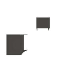 Manhattan Comfort - commode et table de chevet Coney style milieu du siècle moderne - gris - ensemble de 2-Parfait pour le rangement de la chambre, les lampes ou les objets de décoration