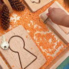 Learn Well - YUSL1008 Petites formes de regard - Accueil-Ensemble de quatre formes, 8 pièces : Maison, Porte, Trou de serrure et Voiture