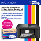 Brother - MFC-J1410DW Imprimante tout-en-un à jet d’encre couleur sans fil Work Smart avec écran couleur de 2,7 po et impression recto verso automatique-Gestion à distance avec Brother Mobile Connect
