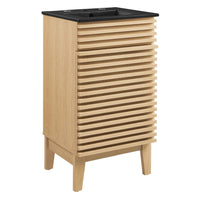 Modway - Render 18" Vanette de salle de bain - Noir de chêne-Style moderne du milieu du siècle