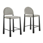 Modway - Hayley Cuir végane Tabourets de comptoir Ensemble de 2 - Chameau Noir-Tabourets polyvalents