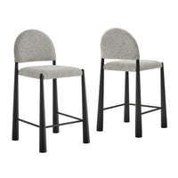 Modway - Hayley Cuir végane Tabourets de comptoir Ensemble de 2 - Chameau Noir-Tabourets polyvalents