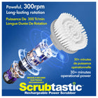 Bell+Howell - Brosse à récurer puissante Scrubtastic avec 3 têtes de brosse - Blanc-Bell + Howell Scrubtastic est livré avec 3 têtes de brosse, une brosse à joints pour les espaces difficiles d'accès ou restreints, une brosse à surface plane pour les surfaces bien planes et une brosse ronde plus grande pour les gros travaux ou les surfaces lisses comme le carrelage de la salle de bain