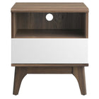 Modway - Envision Table de chevet, Blanc noyer-Stratifié de grain de noyer