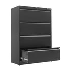 Storemax - Classeur latéral à 4 tiroirs - Noir-Système de verrouillage sécurisé à 3 points. Il dispose d'un système de verrouillage à trois points et est livré avec deux clés pour offrir une sécurité renforcée et protéger vos biens