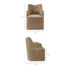 Modway - Cordelle Mélange de lin Chaise pivotante d’accent - Amande-Conception couverte de rembourrage
