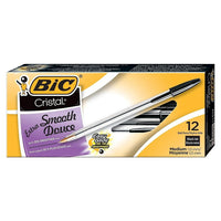 BIC - Stylos à bille Cristal - 1,0 mm - noir - Paquet de 12-Le stylo Stic classique