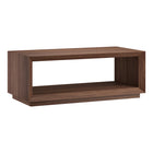 Hudson&Canal - Table basse rectangulaire Tannen , 48 po de largeur, noyer satiné-Un design contemporain moderne pour votre salon, votre bureau et plus encore