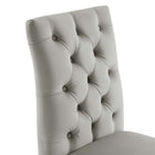 Modway - Duchess Performance Velvet Chaises de salle à manger Ensemble de 2 - Gris clair-9