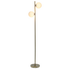 JAC Styles Liam 66" 2-Light Floor Lamp - Gold with White Shade-Sleek Metal Construction - Slender frame delivers a clean, sophisticated look without visually overwhelming the space.