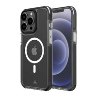 AXS - PROShield Plus etui transparent compatible avec MagSafe teste contre les chutes pour Apple iPhone 13 Pro, Noir-Coins renforces subtils absorbant les chocs