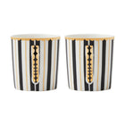 Maxwell & Williams - Noir Régence Demi - Tasse et Soucoupe - 100 ml - Ensemble de 2 - Paquet de 2-Passe au micro-ondes