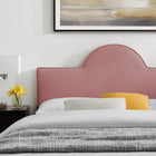 Modway - Soleil Performance Velvet Lit simple, Rose poussiéreuse-Système de soutien en lattes de bois