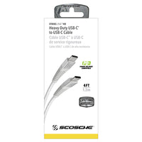 Scosche - Câble USB-C à USB-C de service rigoureux - 1,2 m (4 pi) - blanc-Le câble tressé offre une flexibilité, une résistance et une durabilité sans enchevêtrement
