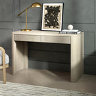 Hudson&Canal - Bureau rectangulaire cannelé Palmera de 120,7 cm de large, couleur blanc aulne-Un design contemporain moderne pour votre bureau à domicile, votre coin cuisine, votre salon et plus encore