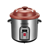 Vitaclay - Marmite multi-crock'n biologique intelligente - 6,5 qt.-Notre réglage à basse température ajoute un bonus supplémentaire - yogourt crémeux riche en probiotiques. Découvrez le secret culinaire de la nature pour une bonne santé et vitalité - de l’argile non émaillée. L’argile organique active les enzymes et les minéraux dans vos aliments, de sorte qu’elle extrait des saveurs et des nutriments supplémentaires de vos recettes. L’argile est également alcalinisante, paramagnétique et infrarouge. L’argi
