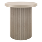 Hudson&Canal - Table d'appoint ronde cannelée Isa de 56 cm de large, couleur blanc aulne-Un design scandinave à la fois moderne et classique pour votre salon, votre bureau et plus encore