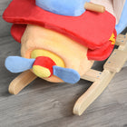 Qaba - Cheval à bascule bébé design avion peluche rembourré - rouge-Sécurité supplémentaire grâce à une poignée facile à saisir et un repose-pieds 