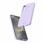 Avana - Coque Velvet Compatible MagSafe Galaxy S25 - Lavande-Aimants extra puissants entre deux plaques pour une surface plane et une protection optimale de l'écran et de l'appareil photo.