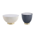 Manhattan Comfort - Ensemble de 2 tables : table basse Anderson moderne 71,5 cm et table d’appoint 46,8 cm - crème et gris-Ensemble de table basse moderne et de table d’appoint pour salon