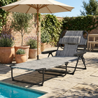 Outsunny - Chaise longue pliante avec dossier inclinable - chaise de bronzage - gris mélangé-Dossier inclinable sur 4 positions différentes pour trouver le meilleur angle de bronzage