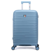 TUCCI - Bagage d'enregistrement à coque rigide Lussore 24 po - Bleu-Conçu en Italie – Savoir-faire et style italiens premium. Fabriqué avec une coque rigide en polypropylène haut de gamme, flexible, légère et conçue pour durer