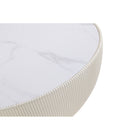 Manhattan Comfort - Ensemble de 2 tables : table basse moderne Anderson 71,5 cm et table d’appoint 40 cm - crème et gris-Caractéristiques Base ronde moderne dorée