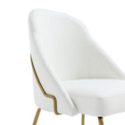 Manhattan Comfort - Lot de 2 chaises de salle à manger modernes Gracie 61,5 cm en similicuir blanc et or-Mousse haute densité pour le confort et la durabilité