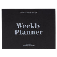 Gry Mattr - Agenda hebdomadaire - 7 x 8-3/4 po - noir - anglais-Mise en page hebdomadaire pour planifier les tâches, les rendez-vous et les objectifs