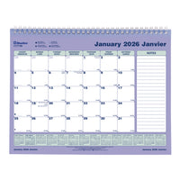 Blueline - 2026 Calendrier mensuel - 11 po x 8-1/2 po - Bilingue-12 mois: janvier 2026 à décembre 2026