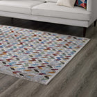 Modway - Gemma Mosaïque à chevrons Tapis de 5 pi l x 8 pi L - Multicolore-Dessous en caoutchouc rainuré de préhension 