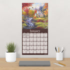 DateWorks - Calendrier Mural 16 Mois Route de Campagne de 2025 - 12 po x 12 po - Anglais-Parfait à accrocher sur un mur, un tableau en liège ou un tableau d'affichage à la maison, à l'école ou au bureau