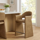 Modway - Talia 37 pouces Cuir végane Tabouret de comptoir - Grillé-Cadre en bois courbé