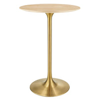 Modway - Lippa 28 po Naturel rond Bois Bar Table, Or Naturel-Table de bar moderne